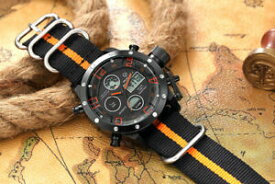 【送料無料】　腕時計　キャンプスポーツデュアルクロノクォーツカジュアルウォッチarmy military tactical camping sport dual chrono quartz casual watch for men