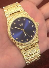 【送料無料】　腕時計　orignalmens 14kゴールドhiphopbrand with orignal box mens 14k gold plated hiphop watch