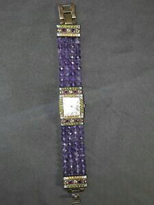 yz@rv@nCWXtXL[NX^XghAWXgr[YEHb`heidi daus swarovski crystal 4 strand amethyst bead watch