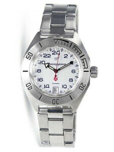 �y���������z�@�r���v�@�{�X�g�[�Nkomandirskie 65054624���V�A�z���C�gvostok komandirskie 650546 watch 24 hours automatic russian wrist watch white