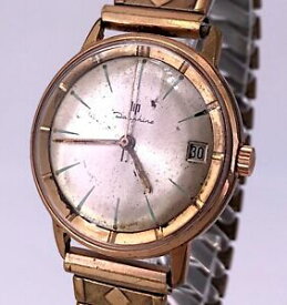 【送料無料】　腕時計　ビンテージハンドマニュアルトイレ listinglip dauphine vintage hand manual winding date watch non working 35 mm 3wc