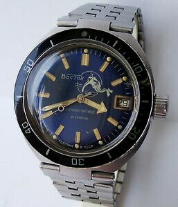 �y���������z�@�r���v�@�\�_�C�o�[ listingrare wostok amphibian 2416b automatic military watch of the ussr diver
