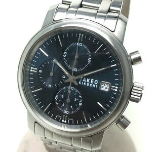 �y���������z�@�r���v�@authentic takeo kikuchi�N���m�O���t�N�I�[�css tk2079authentic takeo kikuchi chronograph date quartz wristwatch silver ss tk2079