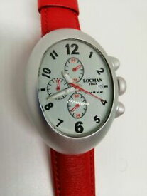 【送料無料】　腕時計　レディースクロノグラフアルミニウムレザーレッドwomens wristwatch locman nuovo chronograph aluminium leather red