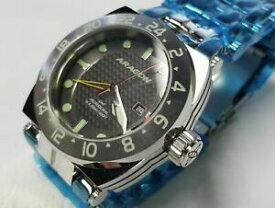 【送料無料】　腕時計　アラゴンステンレススチールハイポリッシュブレスレットaragon a097blk millipede quartz gmt stainless steel high polish bracelet watch