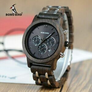 �y���������z�@�r���v�@�{�[�{�[�o�[�h�X�e�����X�r�W�l�Xbobo bird wood watches men business luxury stop color with wood stainless steel