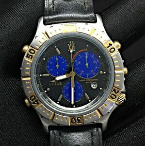 �y���������z�@�r���v�@�N���m�O���t�N���m�J�����_�[�A���[���E�H�b�`lotus 9442 chronograph chrono watch calendar alarm nos 39mm