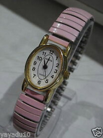 【送料無料】　腕時計　ジュネーブブレスレットピンクエナメルgeneva fine original us ladies oval bracelet, matching pink enameled