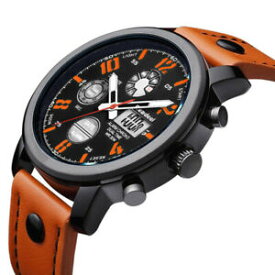 【送料無料】　腕時計　デジタルクォーツスポーツdigital quartz watch men luxury led sport waterproof leather watc mme