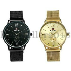 【送料無料】　腕時計　mensアナログステンレスmens fashion analog quartz watches stainless steel mesh casual wrist watch gift