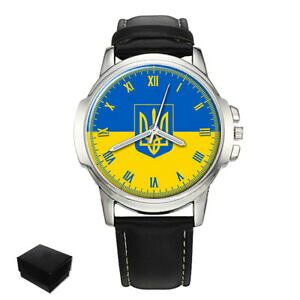�y���������z�@�r���v�@�E�N���C�i�E�N���C�i�����Y�E�H�b�`ukraine ukrainian flag gents mens wrist watch gift engraving