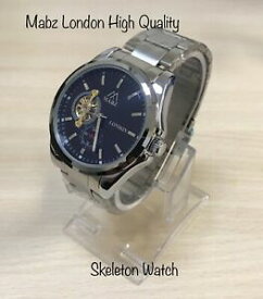 【送料無料】　腕時計　メンズスケルトンステンレススチールシルバーストラップmabz men’s skeleton stainless steel silver strap automatic wrist watch