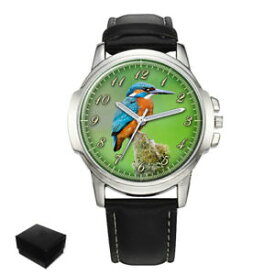 【送料無料】　腕時計　カワセミメンズkingfisher bird mens wrist watch engraving