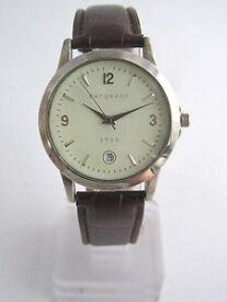 【送料無料】　腕時計　ブラウンレザーストラップラウンドメンズクォーツbergmann 1955 * brown leather strap * round * rare rar mens quartz watch
