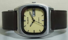【送料無料】　腕時計　ビンテージメンズステンレスvintage allwyn automatic day date mens stainless steel wrist watch old used r705