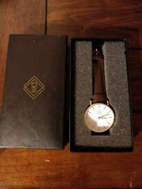 【送料無料】　腕時計　dm brown leather watch