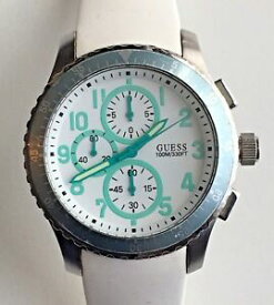 【送料無料】　腕時計　ゲスコガモステンレスクロノグラフu12651g5ギアguess geared for adventure whiteteal stainless steel chronograph watchu12651g5