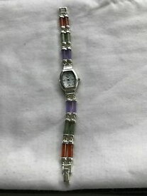 【送料無料】　腕時計　メインラインリンクラベンダースタンプウォッチreduced main line timex link 7 watch with lavendergreenred jade stamped 925