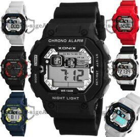 【送料無料】　腕時計　スポーティデジタルsporty wristwatch xonix digital rectangular wr100m many functions