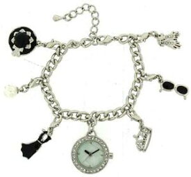 【送料無料】　腕時計　ハリウッドオードリーヘプバーンブレスレットファッションウォッチhollywood legends audrey hepburn silver charm bracelet fashion watch w2729m