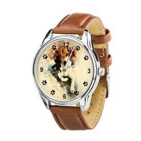 【送料無料】　腕時計　ヴィンテージクリスマスvintage watercolor beagles dog lovers wristwatch watch birthday christmas gift