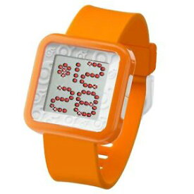 【送料無料】　腕時計　zeroneオレンジホワイトスワロフスキーデジタルzerone dazzled orange white swarovski crystal digital watch