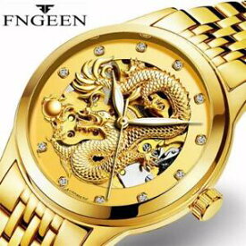 【送料無料】　腕時計　デザインビジネスゴールドドラゴンメンズトップブランドfngeen men wristwatch design business gold dragon mens top brand luxury automati