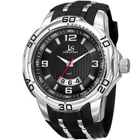 【送料無料】　腕時計　メンズジョシュアクォーツムーブメントポリウレタンストラップウォッチmens joshua amp; sons jx110ssb quartz movement date polyurethane strap watch