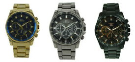 【送料無料】　腕時計　ロンドンメンズメタルクロノグラフタキメータークォーツny london mens metal wrist watch decorative chronograph tachymeter date quartz