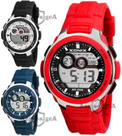 【送料無料】　腕時計　メンズデジタルアラームストップウォッチタイマーメートルlarge mens wristwatch xonix digital alarm stopwatch timer etc wr100m