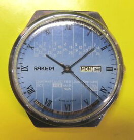 【送料無料】　腕時計　ビンテージカレッジカレンダーvintage rare raketa college calendar date day wrist watch