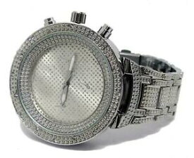 【送料無料】　腕時計　ストーンメタルストラップウォッチbling classy silver plated cz stone metal strap hiphop watch