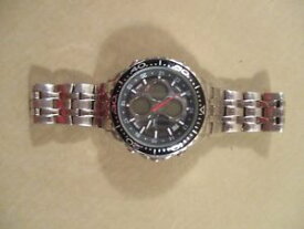 【送料無料】　腕時計　メンズステンレスデジタルアンプアナログウォッチmens stainless elgin digital amp; analog mzb watch