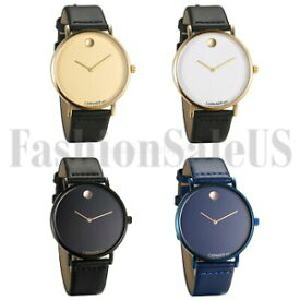 【送料無料】　腕時計　アナログmen women simple dress wristwatch waterproof analog quartz watch genuine leather
