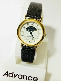 【送料無料】　腕時計　ビンテージムーンフェイズクォーツメートルvintage advance womens moon phase quartz wrist watch 6033m