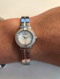 【送料無料】　腕時計　シルバーbulova silver womens wrist watch