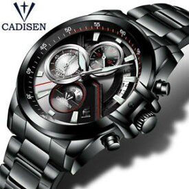 【送料無料】　腕時計　メンズステンレスアナログビジネススポーツmens luxury stainless steel watch cadisen waterproof 30m analog business sport
