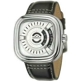 【送料無料】　腕時計　モデルレザーストラップシルバーmen watch chronostar by sector, archimede model, leather strap, silver