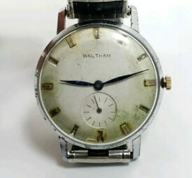 【送料無料】　腕時計　ビンテージステンレススチールウォルサムメンズgreat vintage mid century stainless steel waltham mens wrist watch