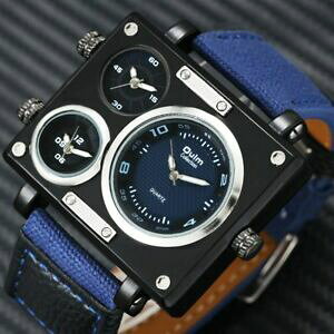 yz@rv@j[NXNGA^C][a unique watches , square shape design with 3 time zones rectangle quartz