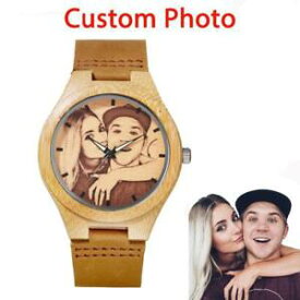 【送料無料】　腕時計　クオーツlogoカスタマイズpersonalized wood watch men quartz wristwatches customized photo logo engraved