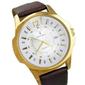 【送料無料】　腕時計　メンズホワイトブラウンレザーゴールデンカレンダーhot 3atm waterproof mens white brown leather ipg golden calendar date water r