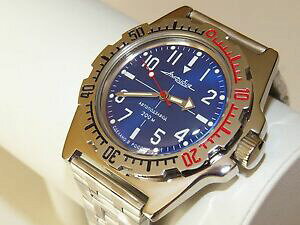 �y���������z�@�r���v�@���H�X�g�[�N���V�A�}�j���A���_�C�o�[vostok amphibian russian military man watch auto diver 200 m amphibia 110648