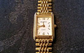 【送料無料】　腕時計　ヴィンテージプチゴールドトーンレディースアナログクォーツメタルウォッチベゼルhelbros vintage watch petite gold tone ladies analog quartz watch metal bezel
