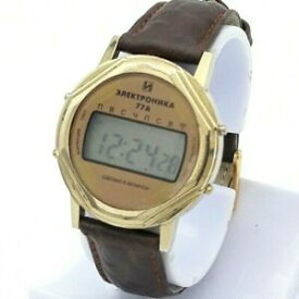 【送料無料】　腕時計　elektronika 77aクオーツディジタルlcdアラームブドウelektronika 77a watch quartz digital lcd alarm tunes men vintage