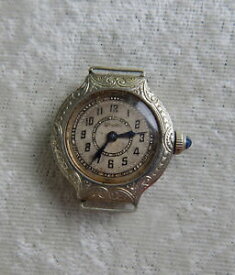 【送料無料】　腕時計　プラチナ？レディーススイスサファイアアールヌーボーホテルhrers platinum ladies engraved watch 15 jewels swiss sapphire art nouveau