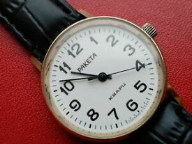 【送料無料】　腕時計　ミクロンソメッキquartz watch raketa cal 2356 1 micron gold plating collecting soviet gift