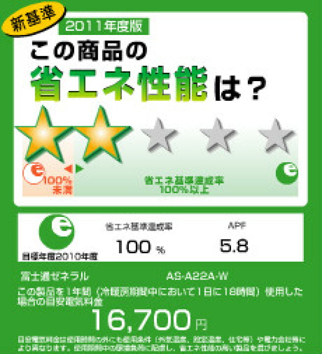 楽天市場】富士通 AS-A225H 100v 15A 【おもに6畳用】【省エネ 