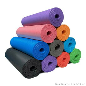 トレーニングマット 新年 エクササイズマット ヨガ 120x61cm ヨガマット ヨガマット ヨガワークス 素材 高密度 厚手 フィットネスマット NBR 子供用 カーペット ラグ 厚さ10mm 収納袋付ヨガマット ダイエットクッション
