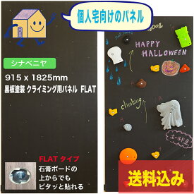 【個人宅向け - シナベニヤ 18mm厚】黒板塗装 クライミングウォール用パネル FLAT (915 x 1825mm 表面サラッと） - 個人宅用クライミング壁（Bolt タイプ）【代引き不可/合板/DIY/ボルダリングパネル/プライベートウォール/クライミング壁/キッズルーム】